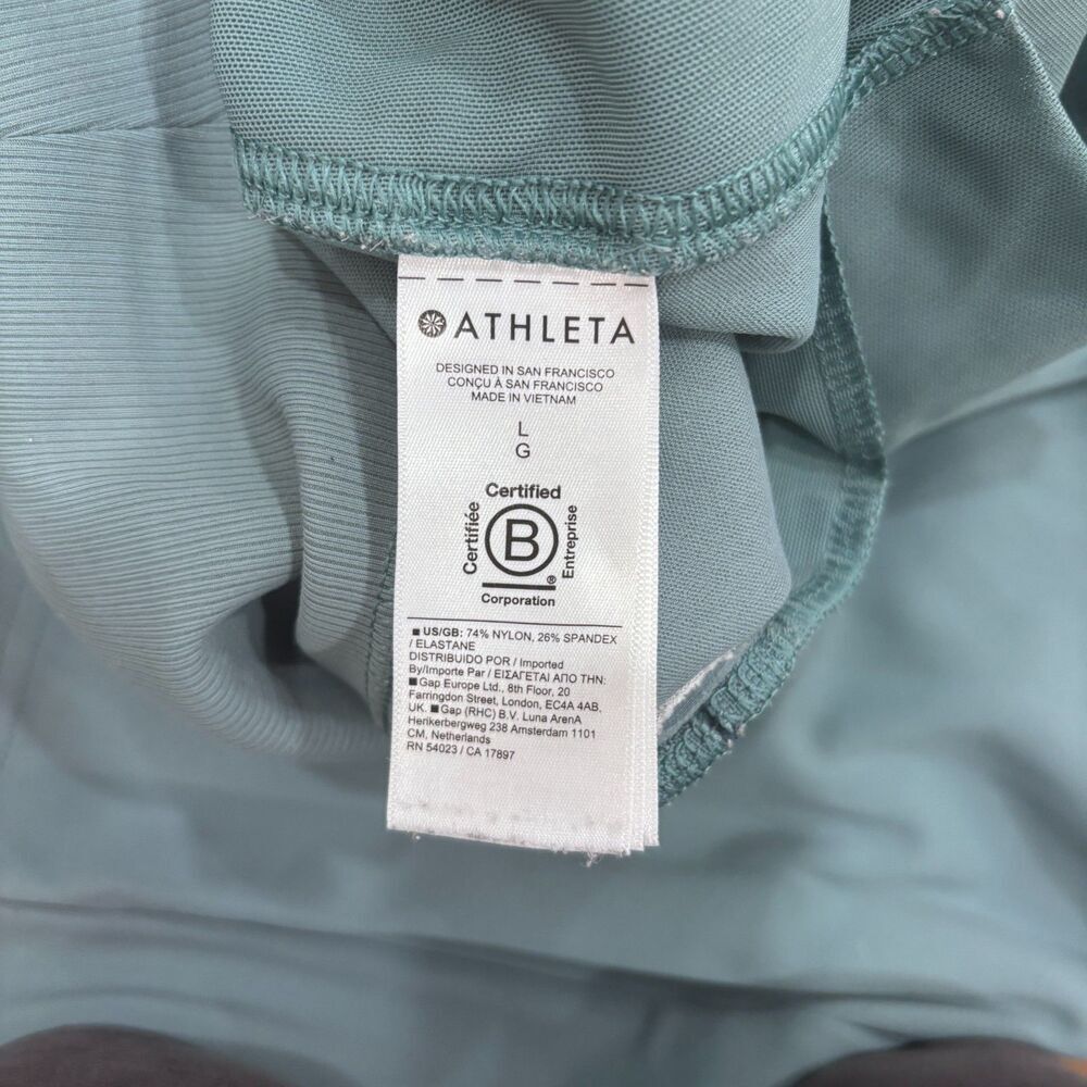 Athleta Women's L Soft Venice High Rise Wide Leg Sage Green Zip Pockets READ - Picture 6 of 11